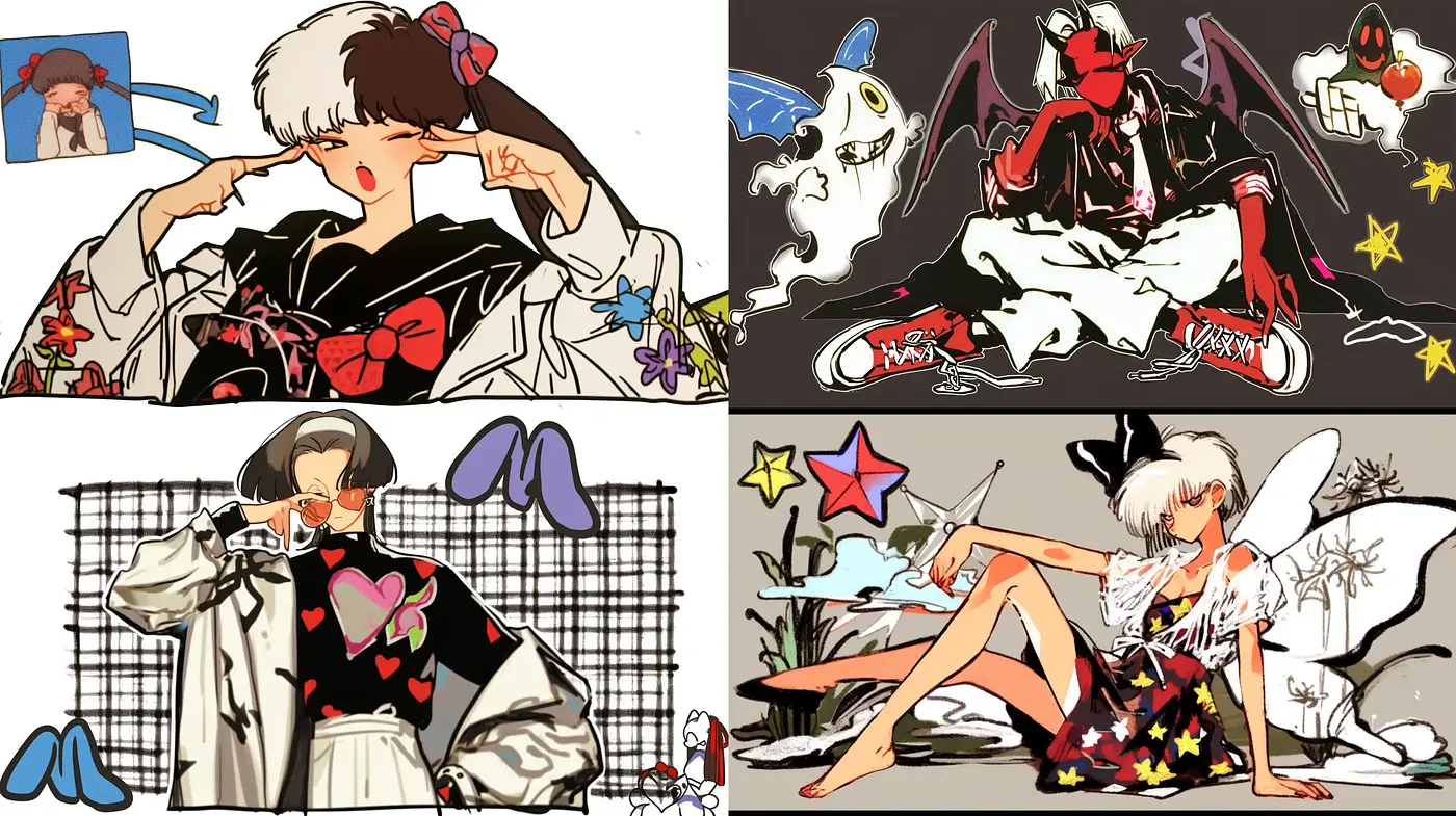 Harmonized Fusion of Modern Anime and Street Art - Midjourney sref style