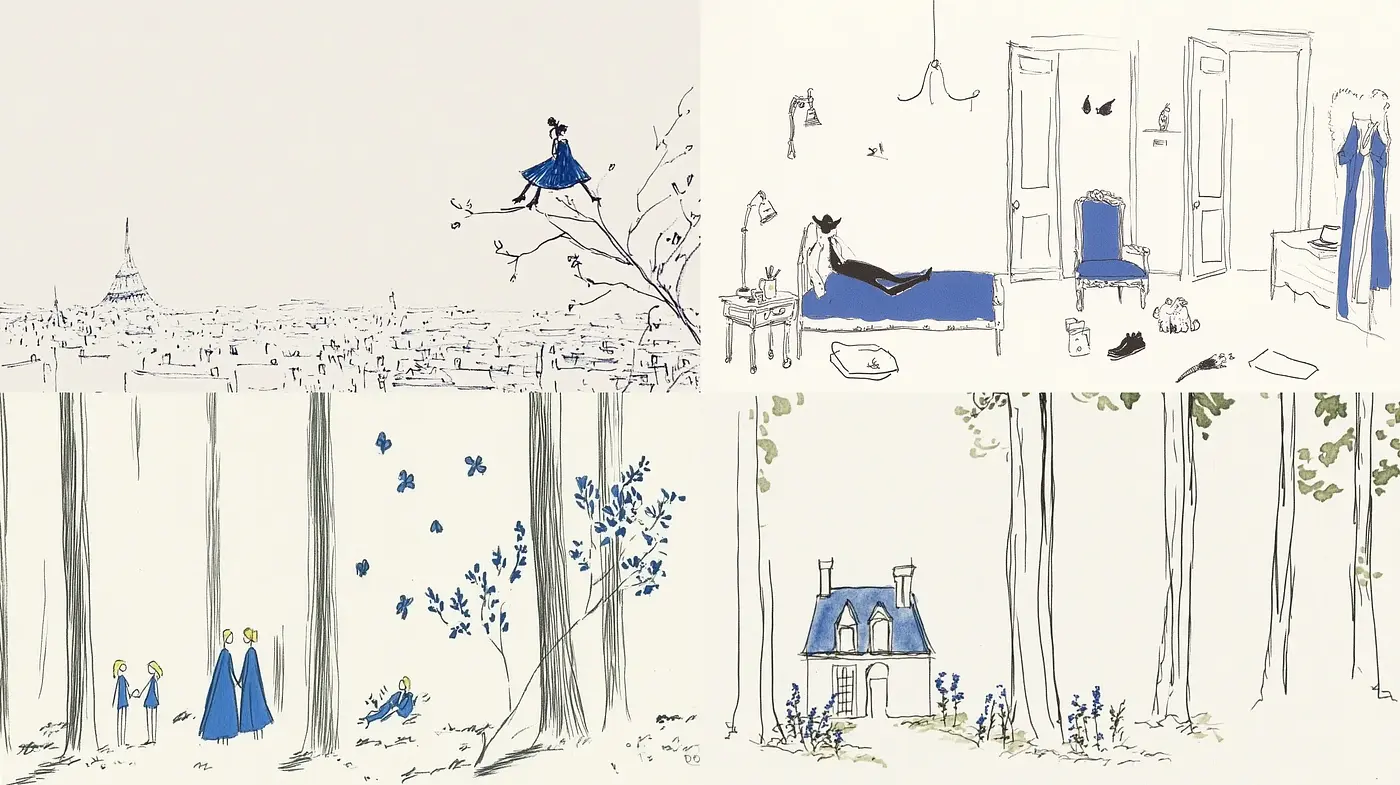 Ethereal Minimalist Sketches with a Touch of Serenity and Classic Elegance - Midjourney sref style
