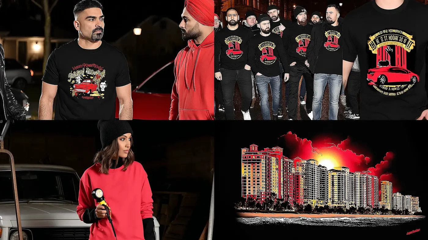 Dynamic urban fashion with a vibrant vintage edge and cinematic influences - Midjourney sref style