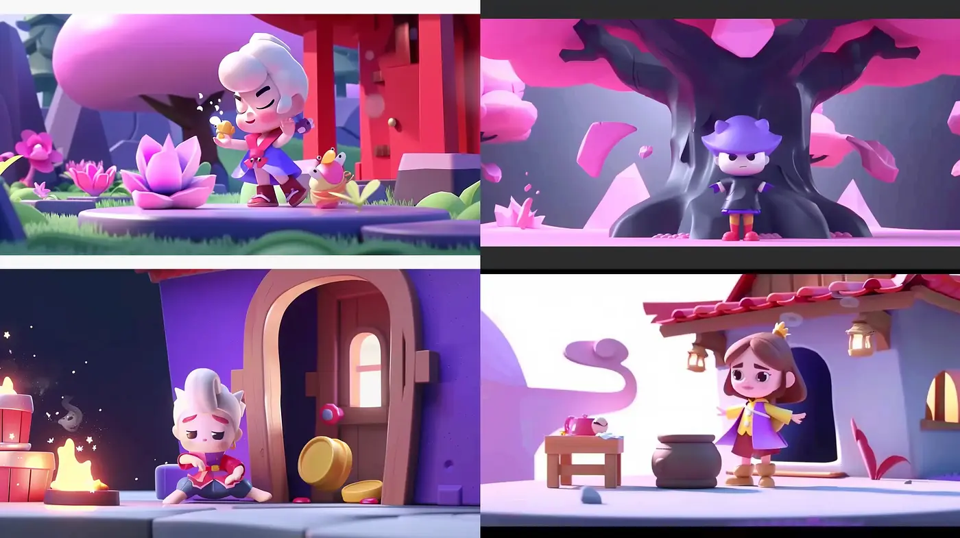 Mystical Twilight Cartoonesque Imagery with Pastel Harmony - Midjourney sref style