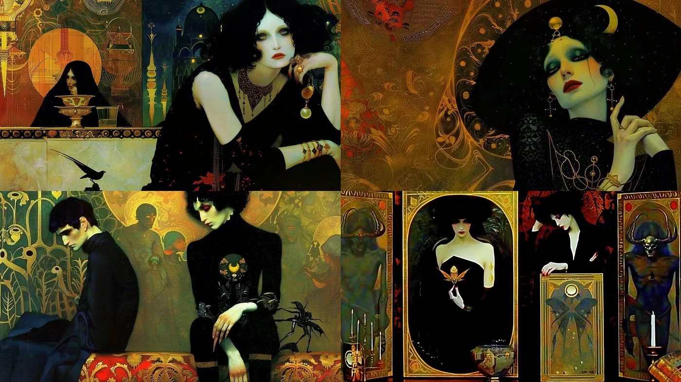 Ethereal Nocturne Palette: An Enigmatic and Textured Artistic Synthesis - Midjourney sref style