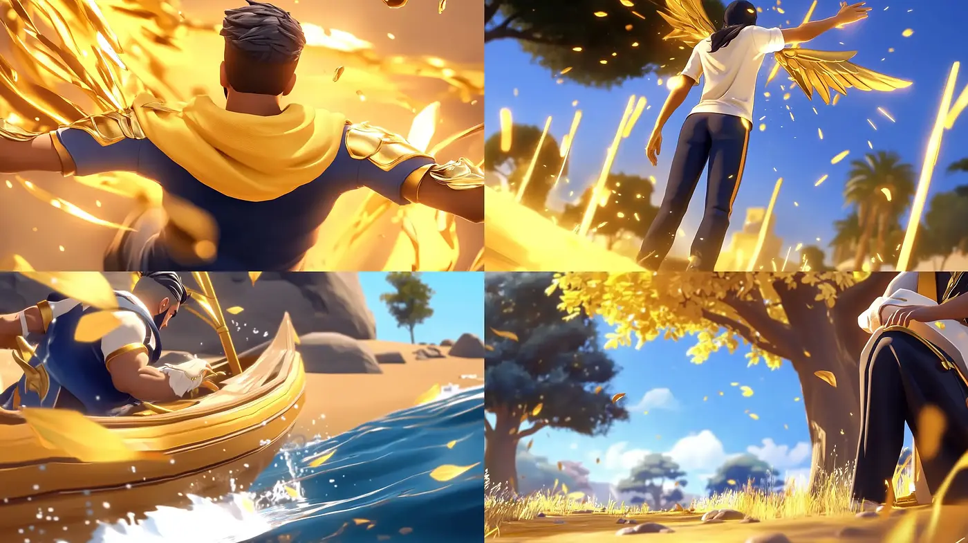 Golden Hour Euphoria: A Vivid Tableau of Luminous Warmth and Dynamic Textures - Midjourney sref style