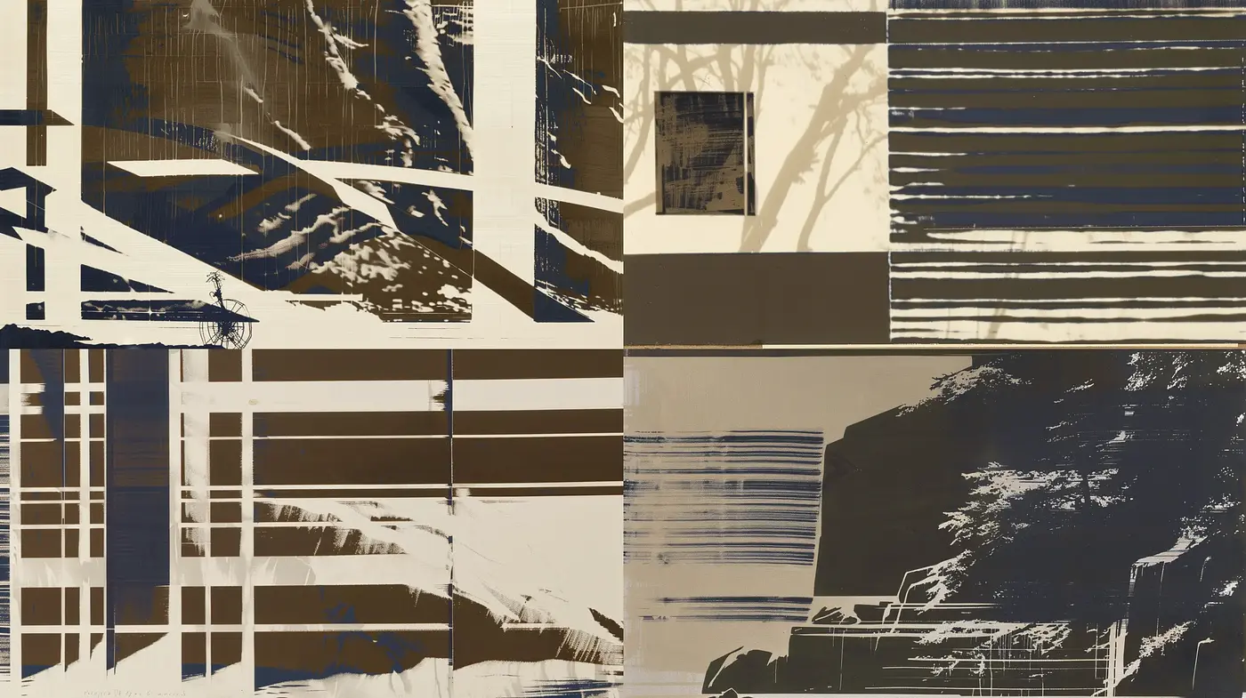 Abstract Linear Narratives in Monochrome - Midjourney sref style