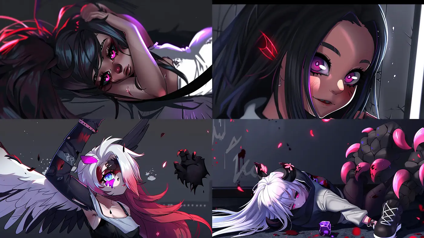 Ethereal Nocturnal Elegance with a Manga-Inspired Edge - Midjourney sref style