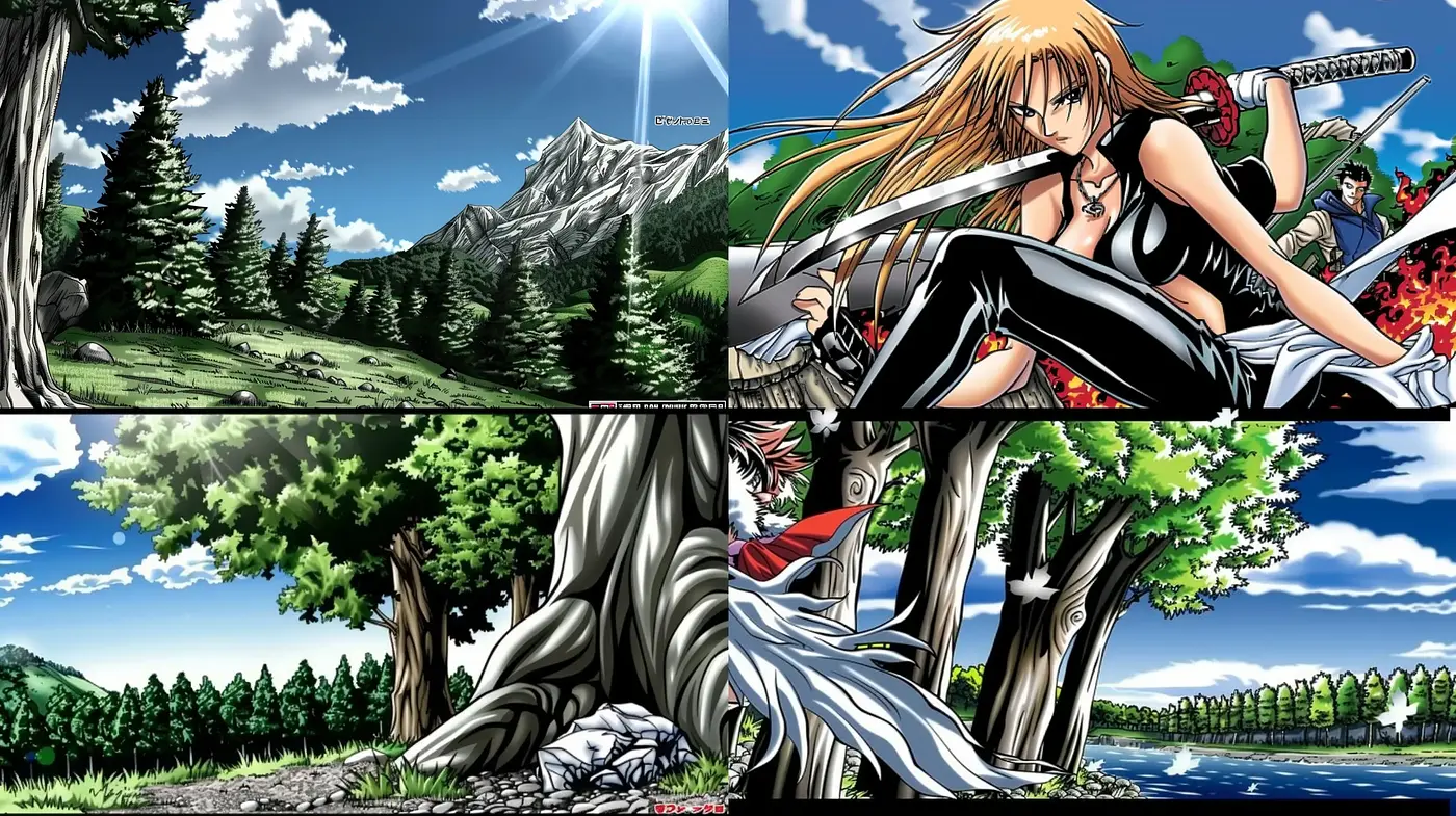 Vibrant Dynamic Anime-Inspired Illustration Collection - Midjourney sref style