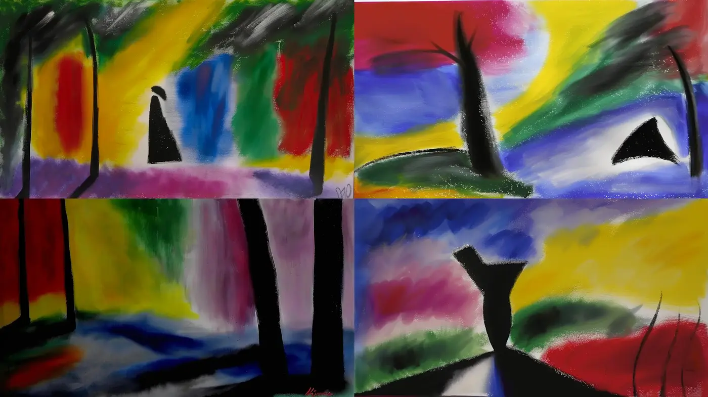 Abstract Expressionist Reverie with Bold Contrasts and Visceral Textures - Midjourney sref style
