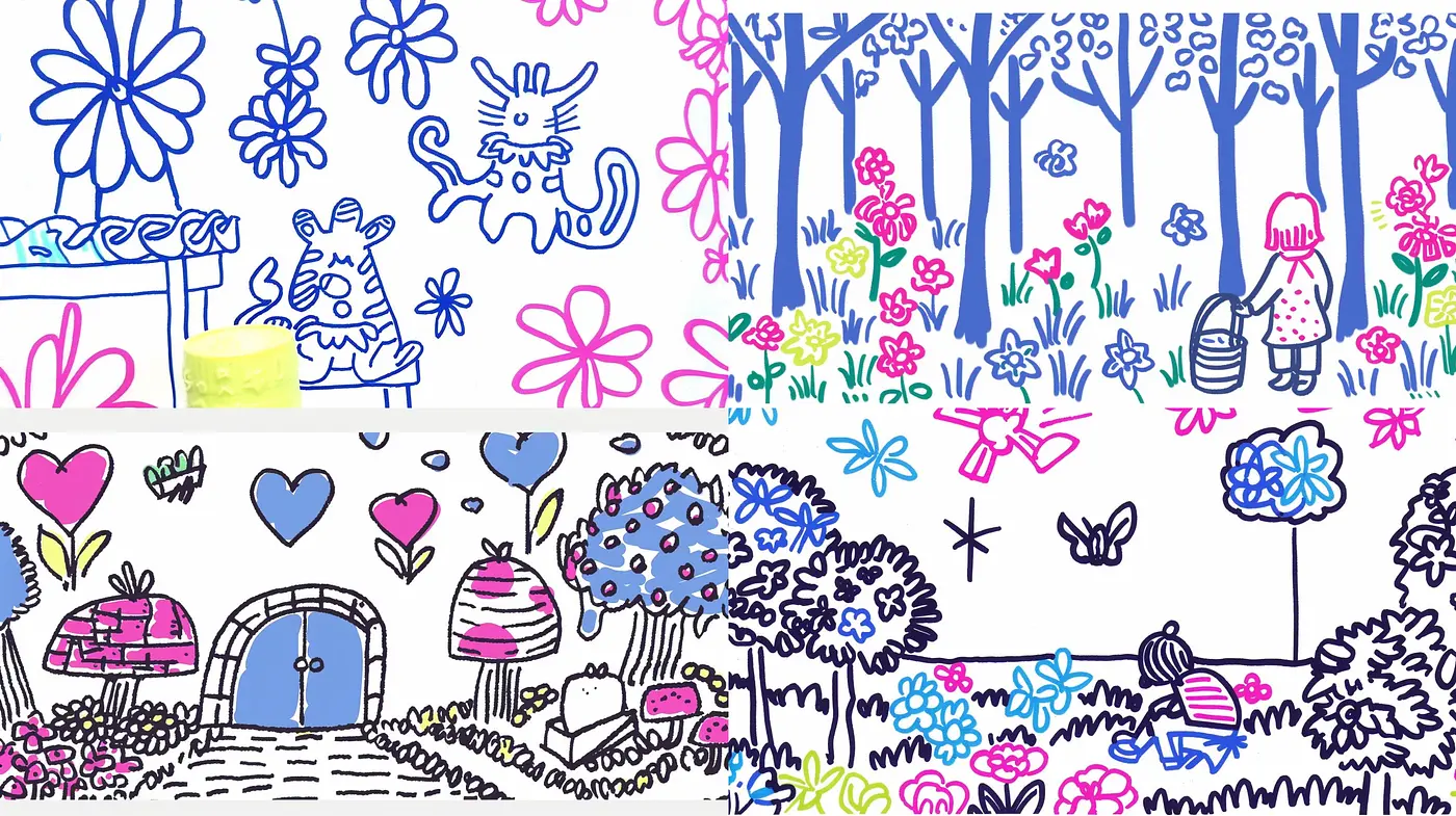 Whimsical Fantasy Sketchbook: A Fusion of Pastel Hues and Dreamlike Imagery - Midjourney sref style