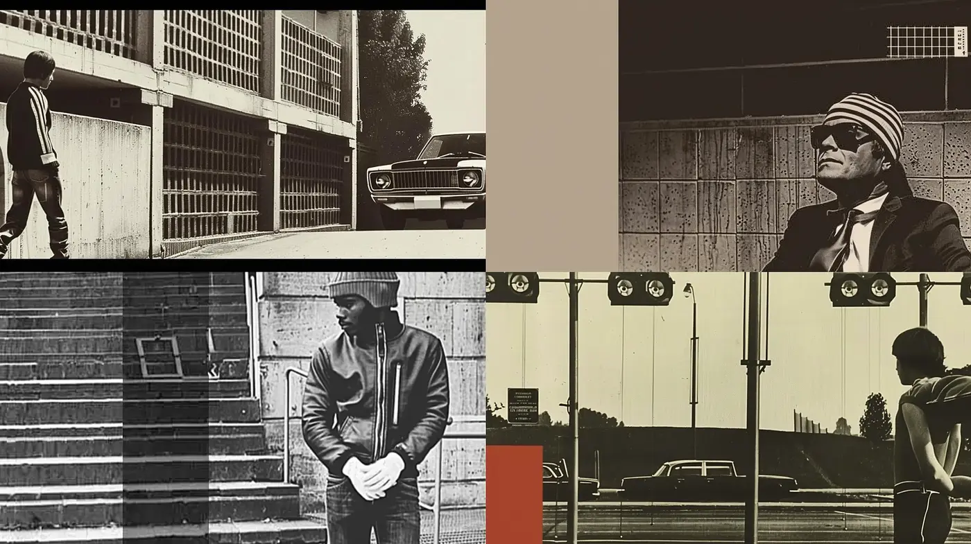 Sepia-Toned Urban Nostalgia with a Cinematic Essence - Midjourney sref style