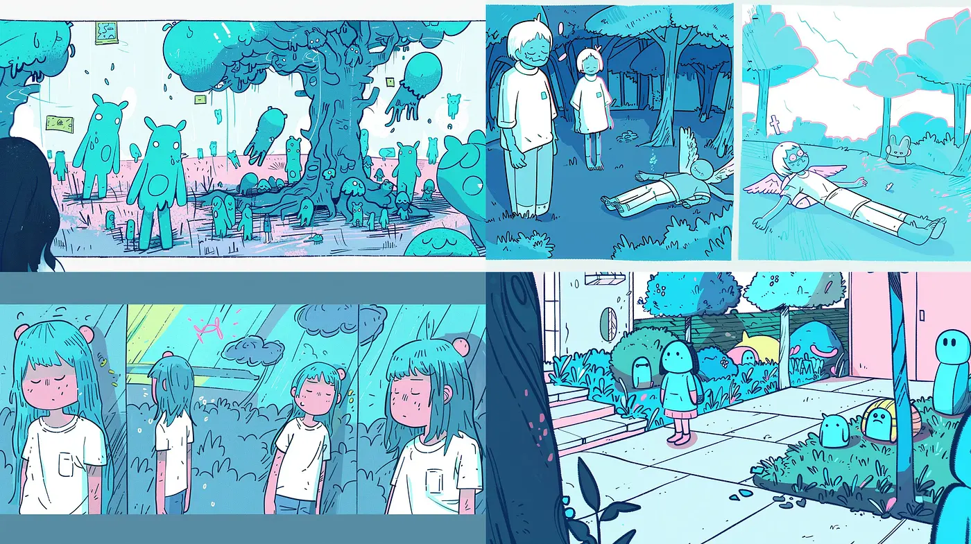 Dreamlike Pastel Storybook Illustrations - Midjourney sref style