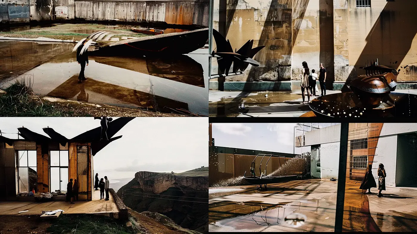 Cinematic Tableau with Desaturated Palette and Textured Realism - Midjourney sref style