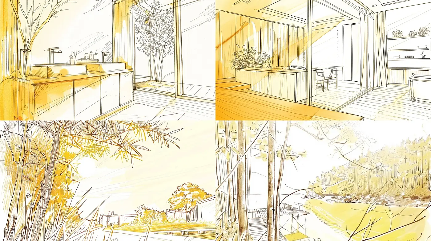 Sun-Kissed Monochrome Sketches: A Homage to Serene Contemplation - Midjourney sref style