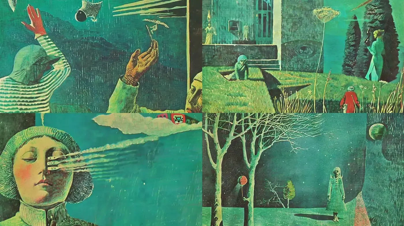Surrealistic Vintage Aesthetics with a Dreamlike Quality - Midjourney sref style