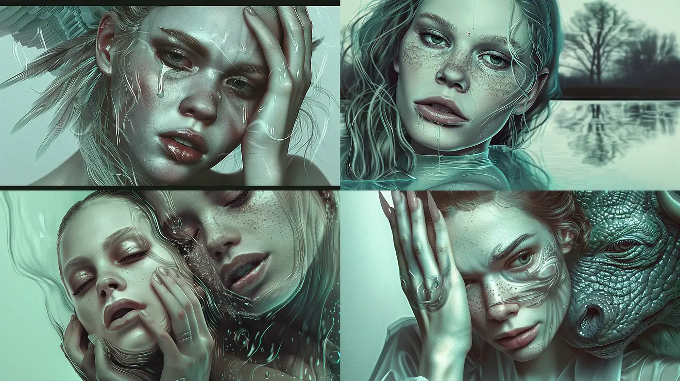 Ethereal Watercolor Hues and Photorealistic Textures - Midjourney sref style