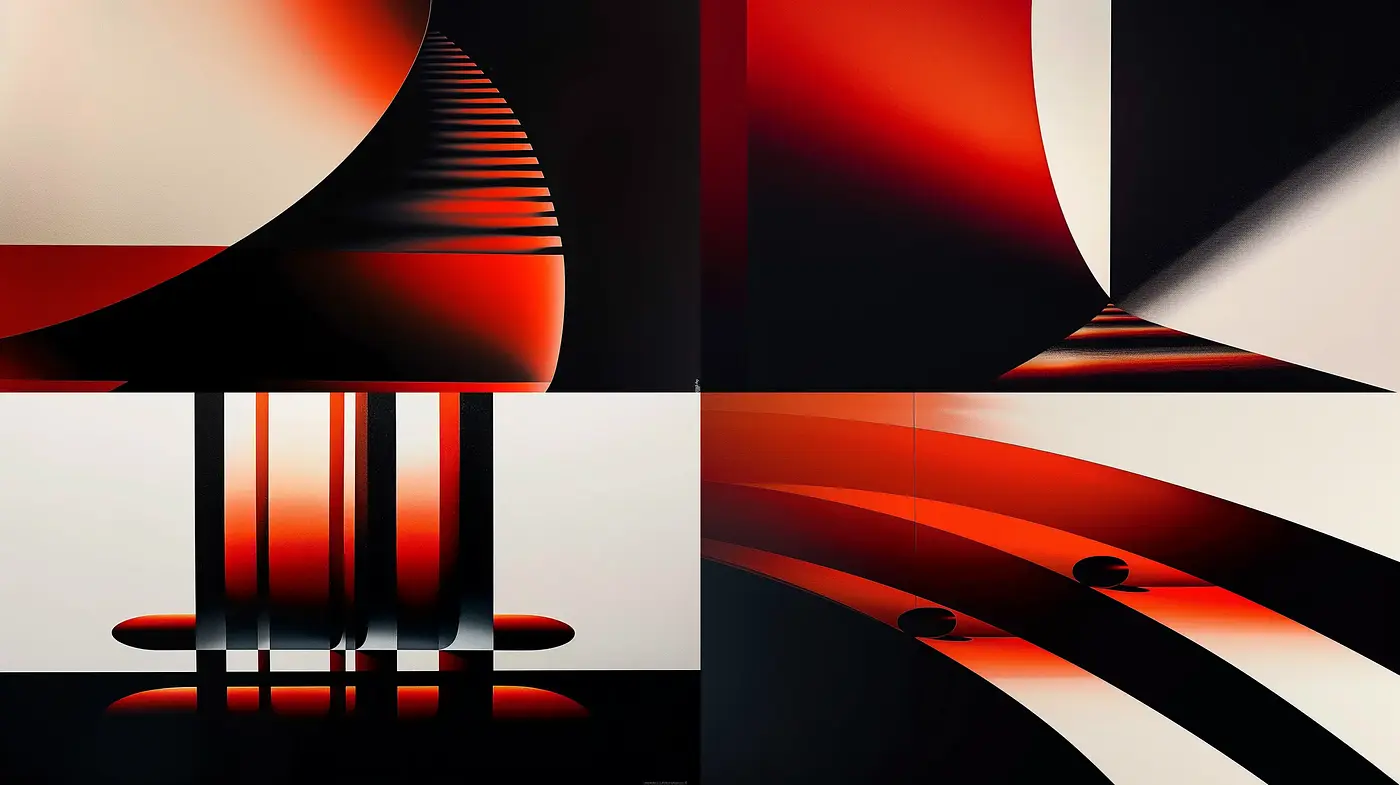 Abstract Geometrical Harmony: Interplay of Light and Shadow - Midjourney sref style