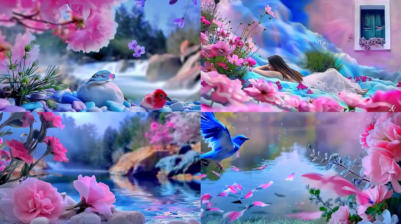 Surreal Blossoms of Enchanted Dreamscape - Midjourney sref style