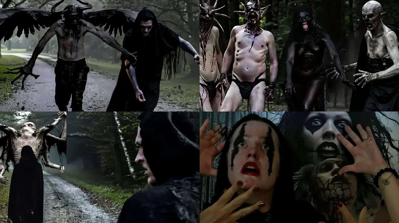 Eerie Gothic Horror with Ethereal Monochrome Undertones - Midjourney sref style