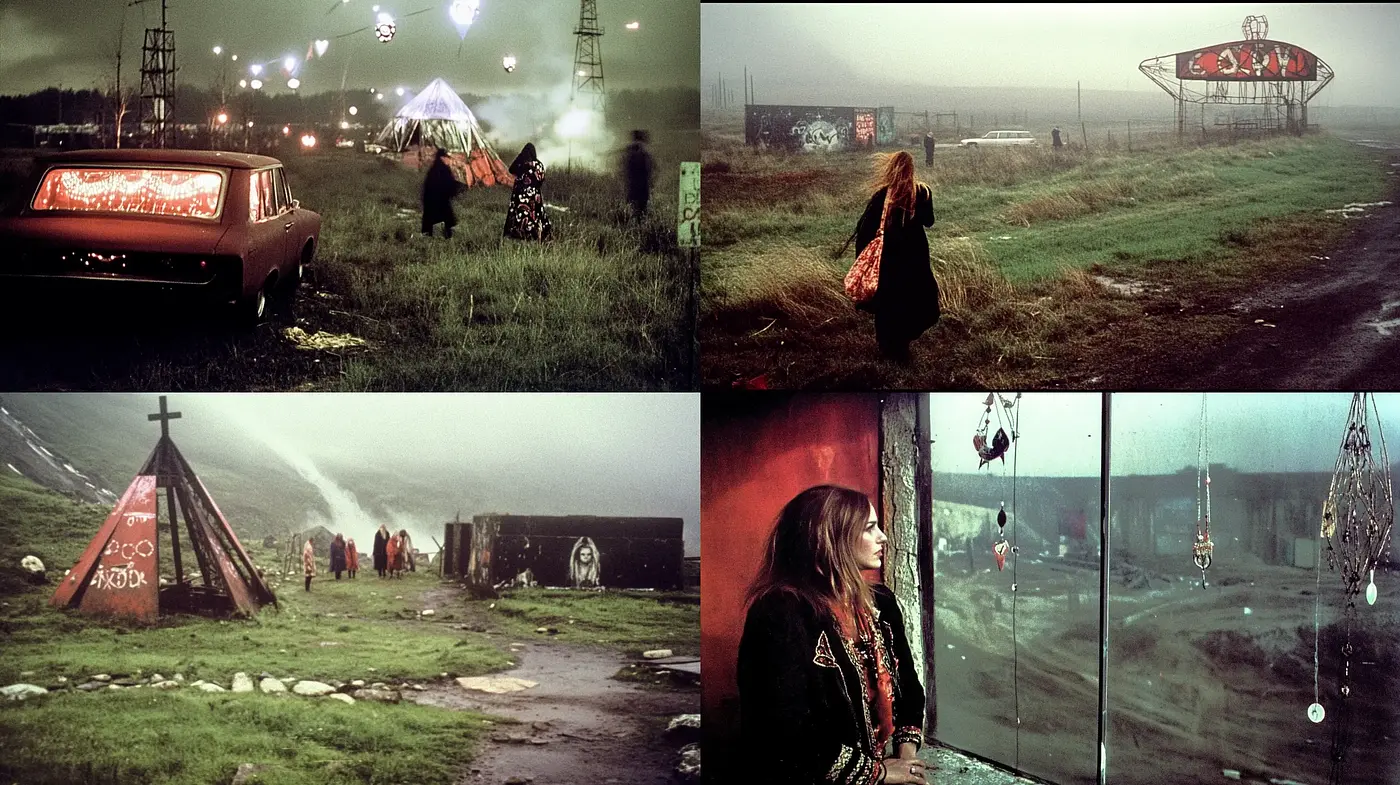 Ethereal Fog-Soaked Cinematic Vistas - Midjourney sref style