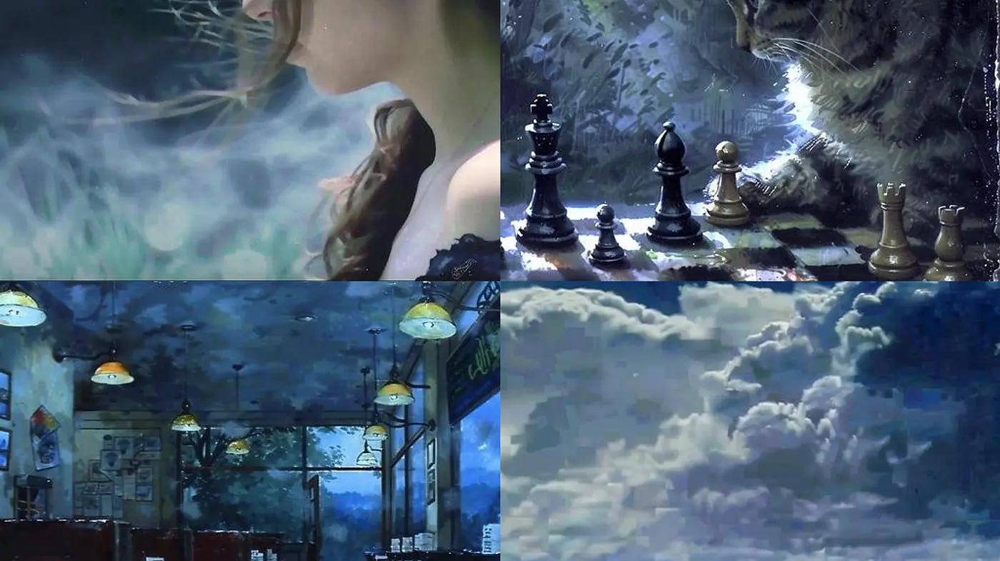 Ethereal Mist and Moody Blues: A Visual Symphony in Cool Tones and Dreamlike Textures - Midjourney sref style