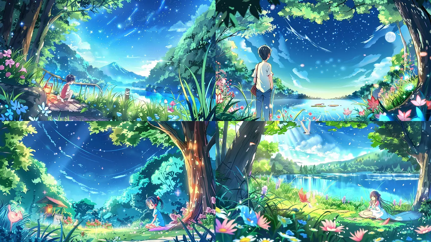 Ethereal Pastel Panoramas of Tranquil Dreamscapes: A Homage to Serene Anime-Inspired Vistas - Midjourney sref style
