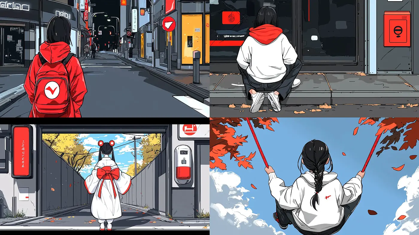 Modern Graphic Novel Panache with a Vivid Urban Backdrop - Midjourney sref style