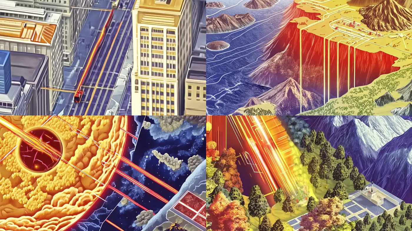 Futuristic Retro Vistas in Vivid Chromatic Brushwork - Midjourney sref style