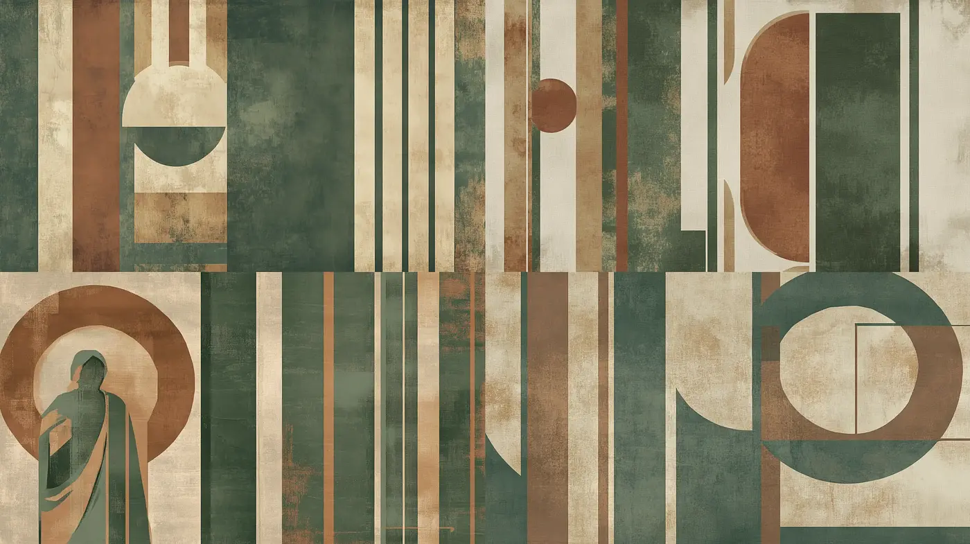 Ethereal Geometric Abstraction with Vintage Overtones - Midjourney sref style