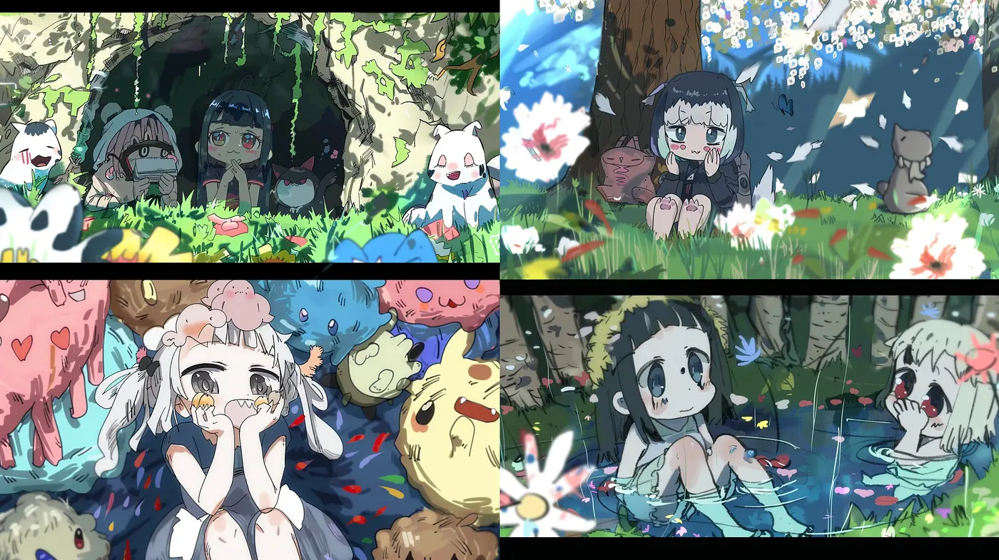 Enchanted Anime Dreamscape: A Whimsical Fusion of Fantasy and Vibrant Hues - Midjourney sref style