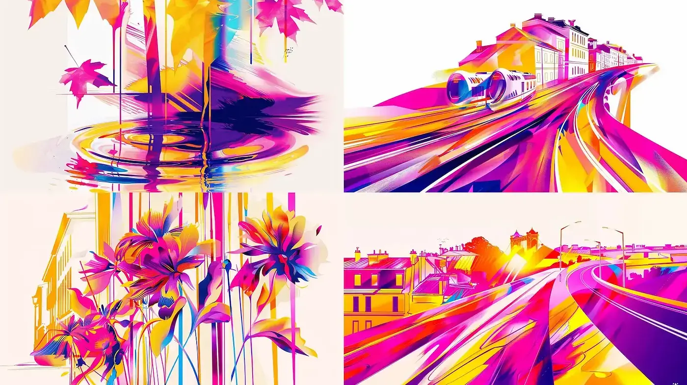 Vibrant Abstract Expressionism with Geometric Influences - Midjourney sref style