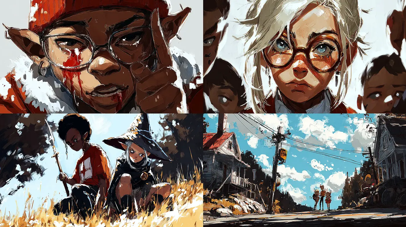 Dynamic and Expressive Character Portraits with a Touch of Whimsy - Midjourney sref style
