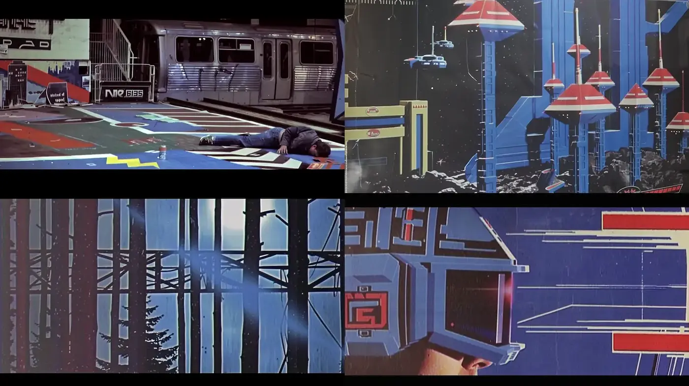 Futuristic Retro Aesthetic with Geometric Harmony and Neon Accents - Midjourney sref style