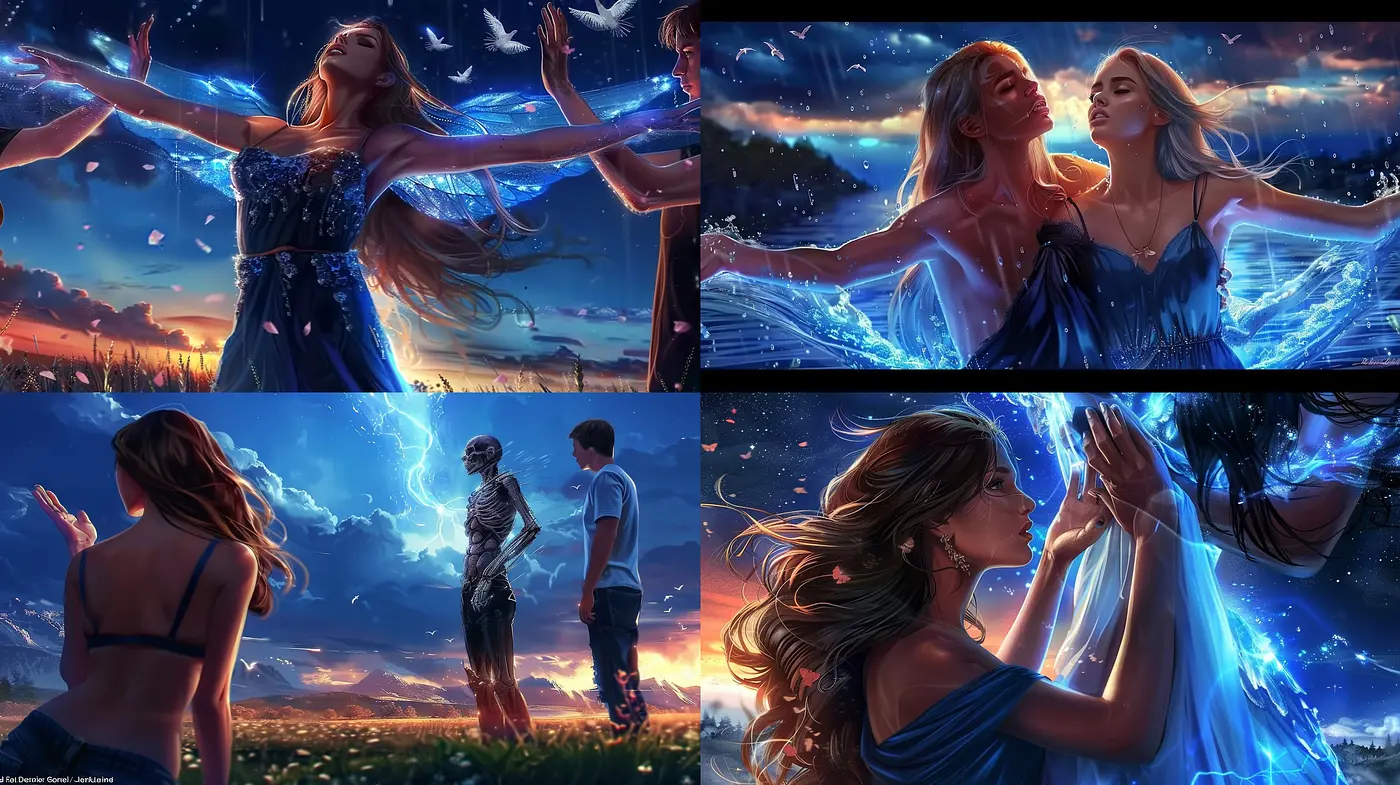 Ethereal Twilight Dreamscape: A Stylized Blend of Fantasy and Surrealism with Luminous Overtones - Midjourney sref style