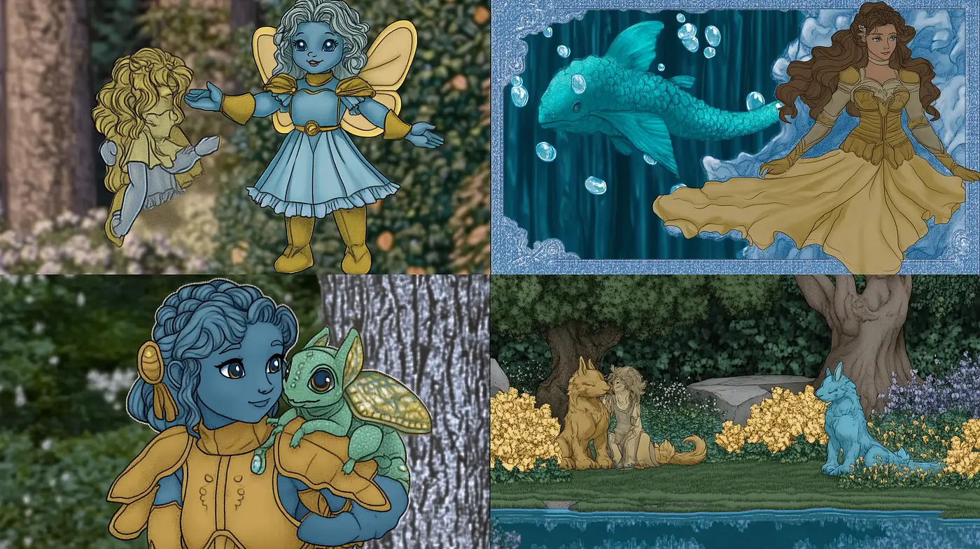 Enchanted Storybook Illustration with Consistent Fairytale Aesthetics - Midjourney sref style