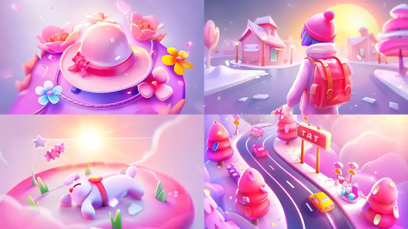 Whimsical and Cheerful Digital Aesthetics with a Playful Touch - Midjourney sref style