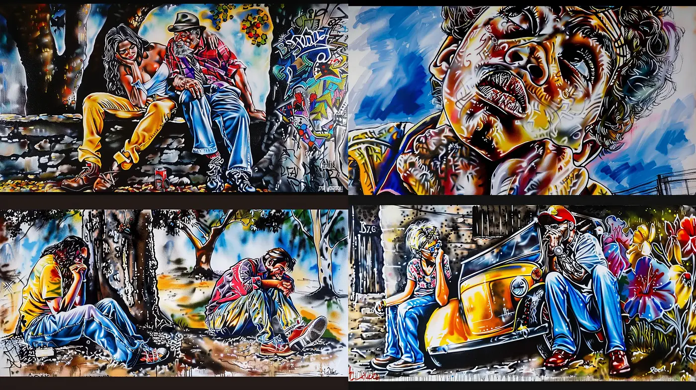 Vibrant Urban Expressionism - Midjourney sref style