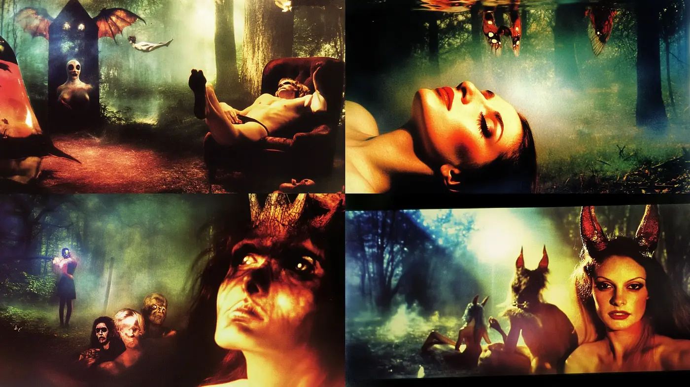 Surreal Gothic Fantasy with a Cinematic Touch - Midjourney sref style