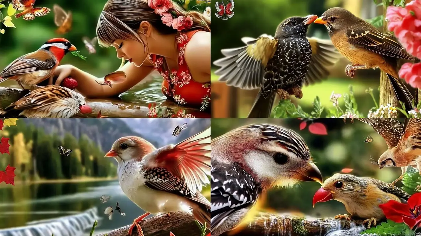 Enchanted Avian Paradise with a Surreal Fantasy Twist - Midjourney sref style
