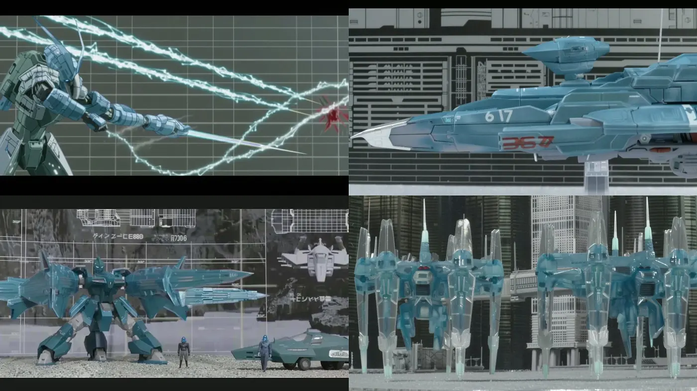 Futuristic Mecha Anime: A Homage in Hues of Blue and Grayscale - Midjourney sref style
