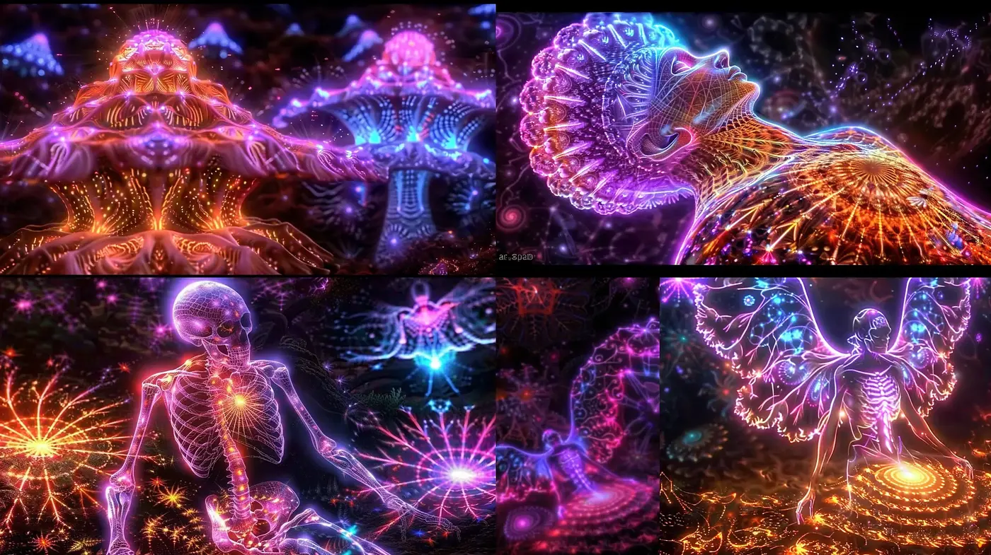 Luminous Dreamscape: A Psychedelic Vision of Ethereal Illumination - Midjourney sref style