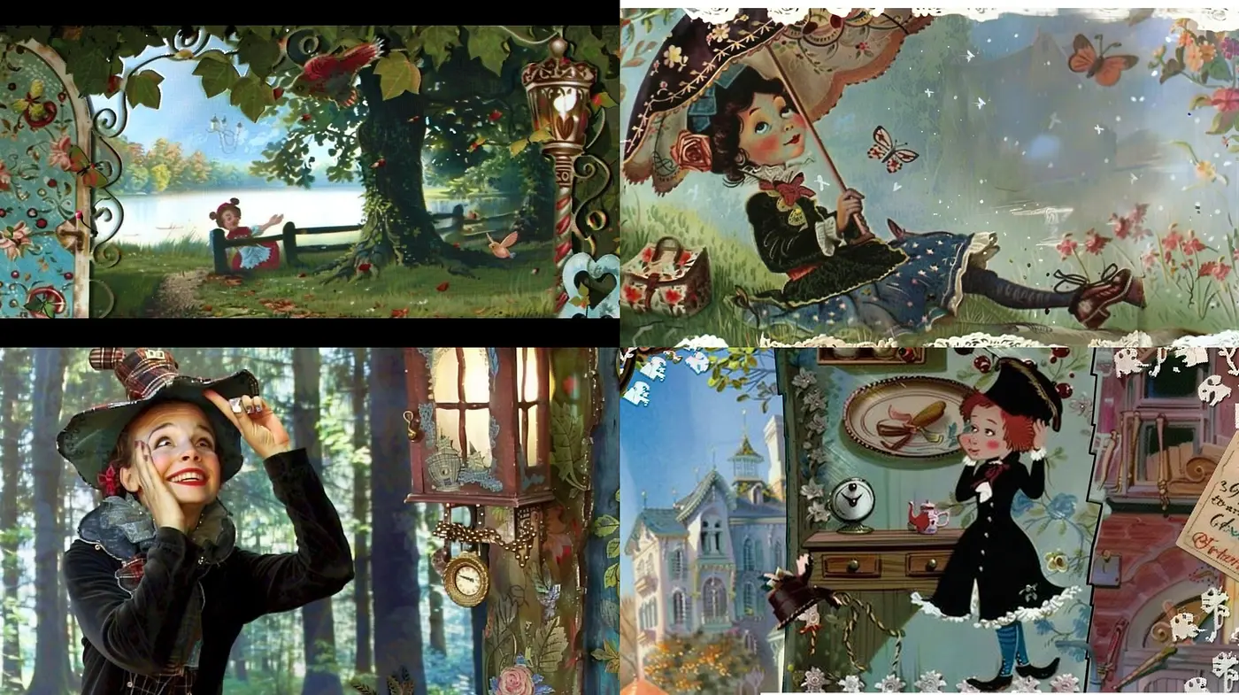 Whimsical Nostalgia: A Consistent Dance of Pastel Storybook Charm - Midjourney sref style