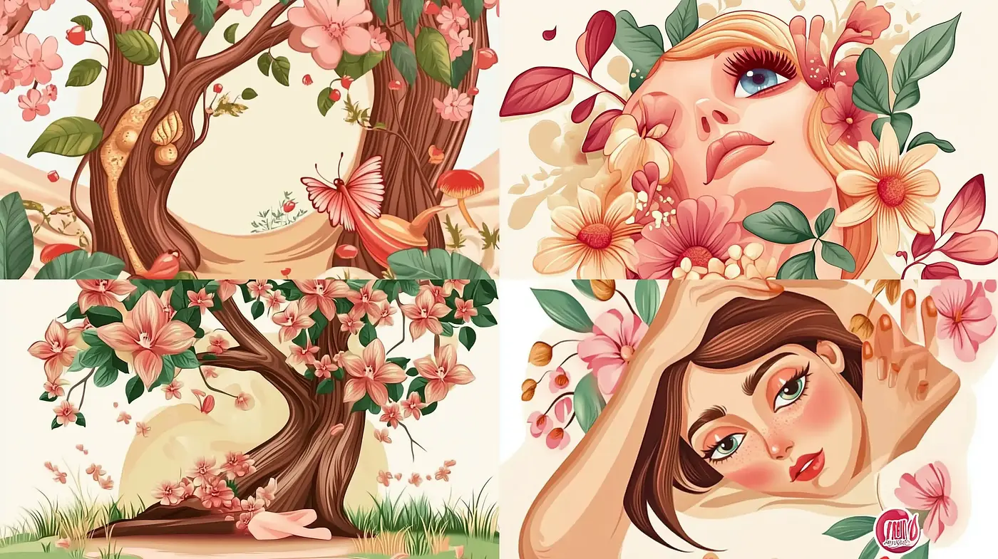 Enchanting Blossom Elegance with Surreal Overtones - Midjourney sref style