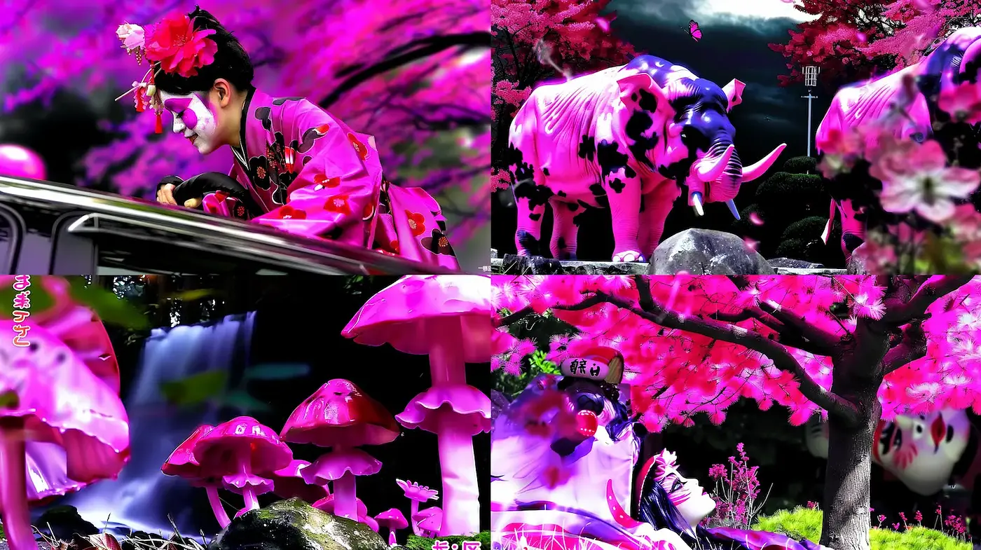 Vibrant Fantasy Landscape with a Fusion of Cultural Elements - Midjourney sref style