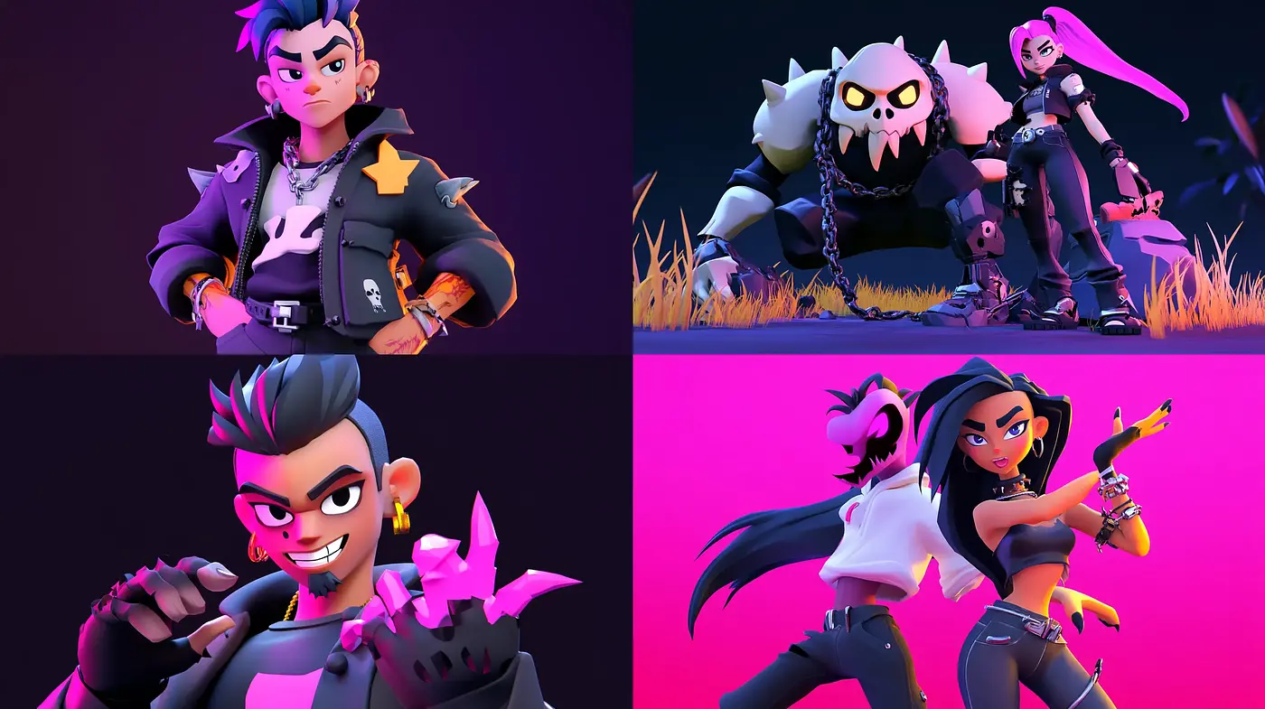 Neon Contrasted Edgy Animation Style - Midjourney sref style