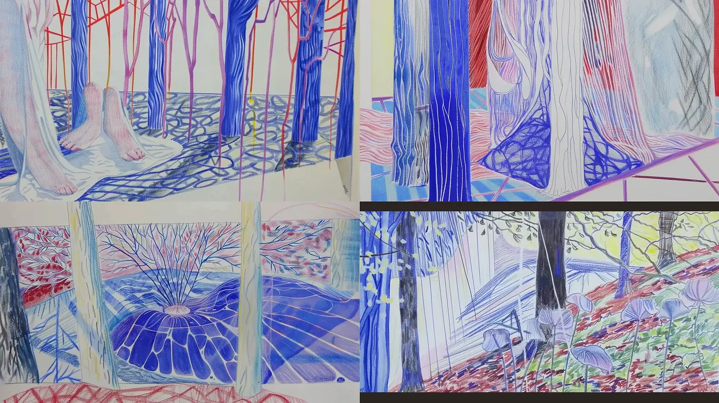 Ethereal Forests of Luminous Lines and Hues - Midjourney sref style