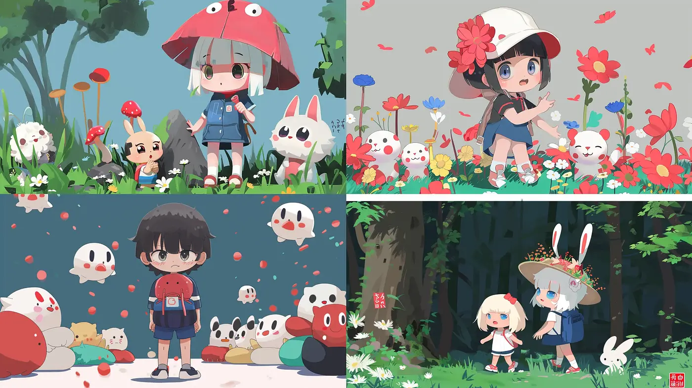 Enchanted Storybook Garden: A Whimsical Anime-Inspired World - Midjourney sref style