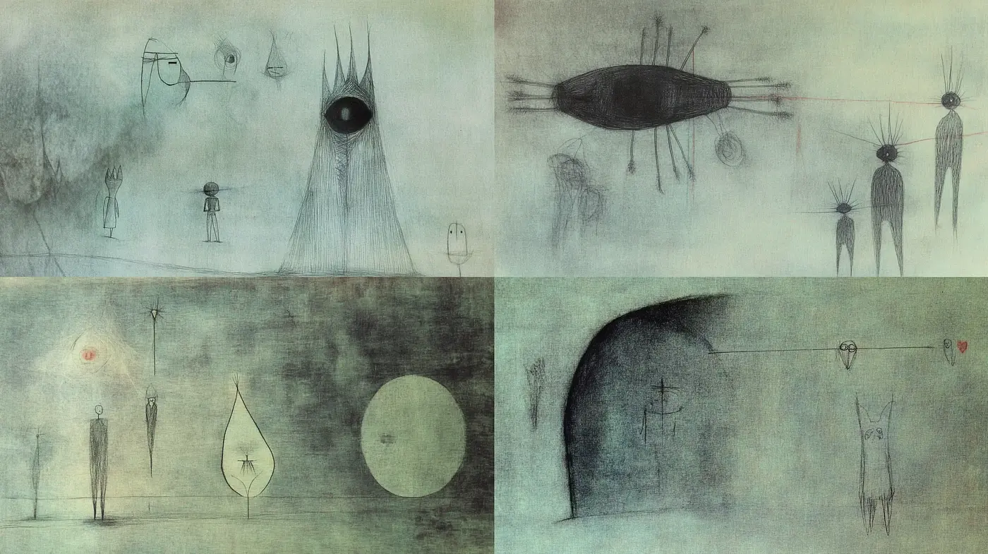 Ethereal Dreamscapes: A Homage to Surrealist Mastery in Shades of Aquatic Green - Midjourney sref style