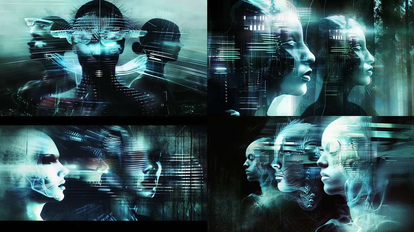 Cybernetic Echos: Fusion of Digital and Organic Aesthetics - Midjourney sref style