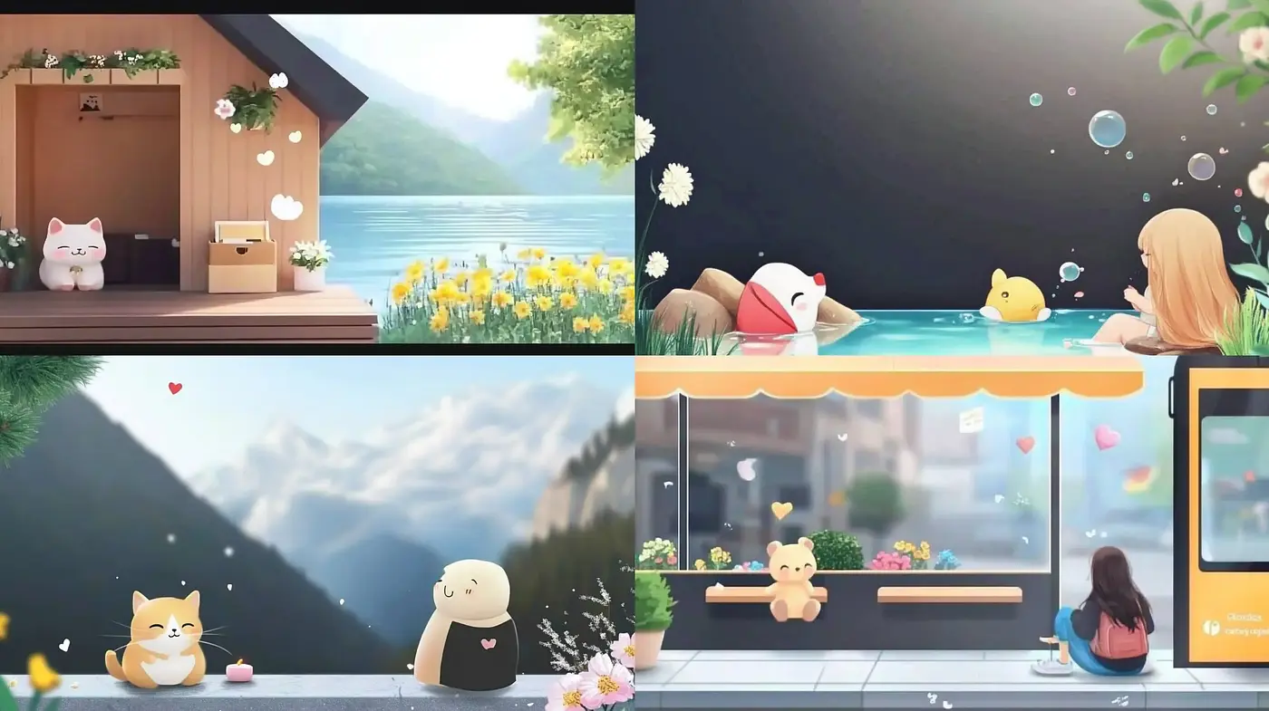 Whimsical Storybook Illustration with a Touch of Tranquility - Midjourney sref style