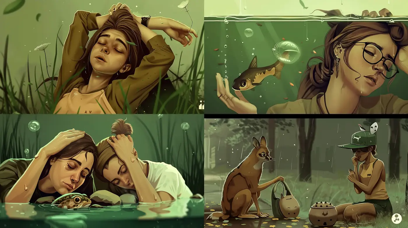 Serenely Stylized Nature-Infused Portraiture - Midjourney sref style