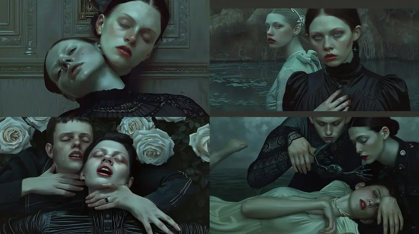Mysterious and hauntingly intimate aesthetic - Midjourney sref style