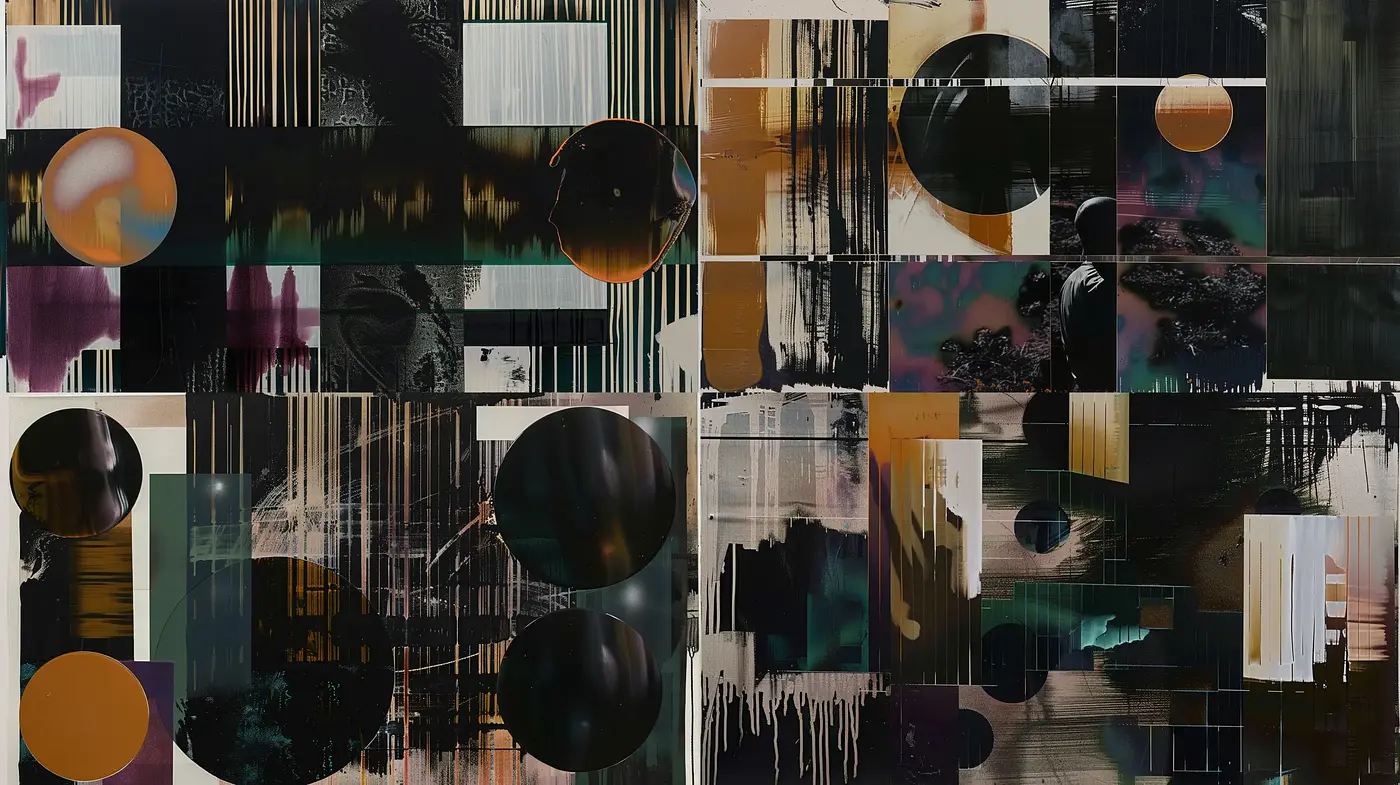 Abstract Melange: Textural Symphony in Earth Tones - Midjourney sref style